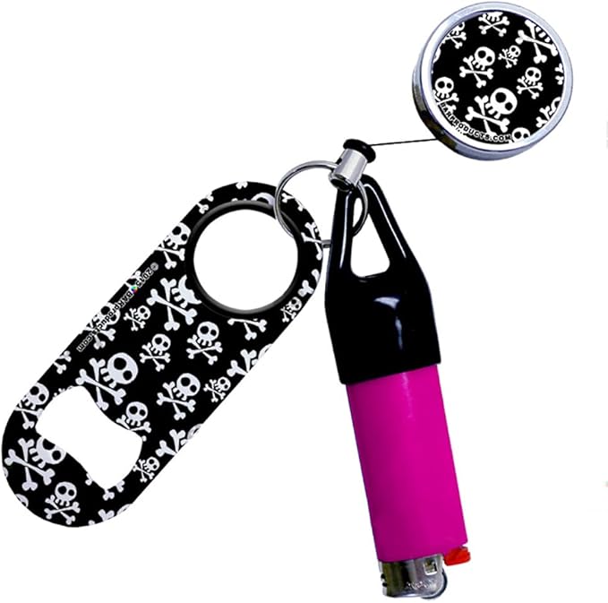 Lighter Leash Kolorcoat™ Mini Opener, Reel Clug Set - Cute Skulls