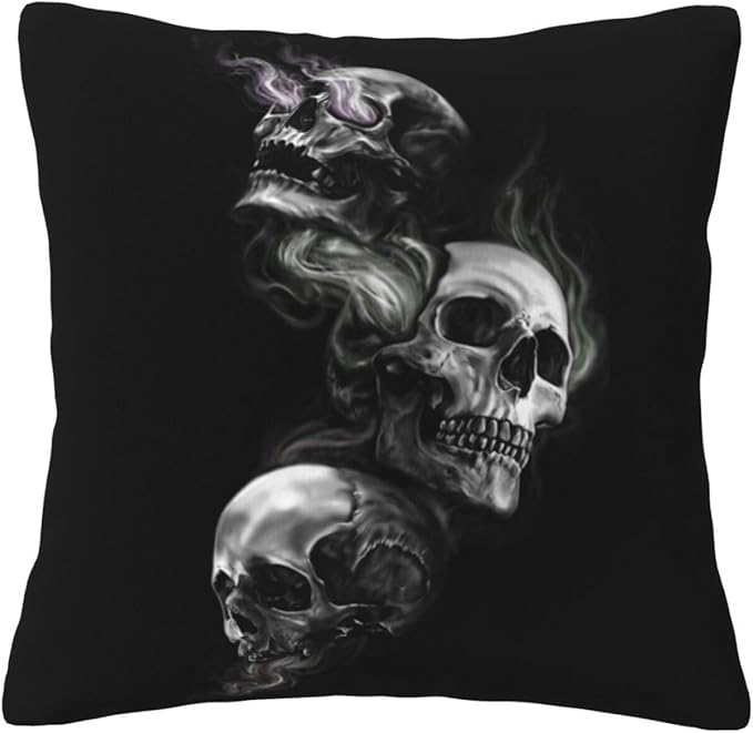 ASYG 18" X 18" Skull Throw Cushion Cover Skull Decor Cool Throw Pillow Funny nSquare Throw Pillow Case