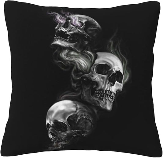 ASYG 18" X 18" Skull Throw Cushion Cover Skull Decor Cool Throw Pillow Funny nSquare Throw Pillow Case