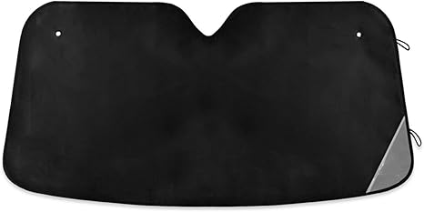 Black Car Windshield Sun Shade Foldable UV Ray Sun Visor Protector Sunshade to Keep Your Vehicle Cool (57" x 31.5")