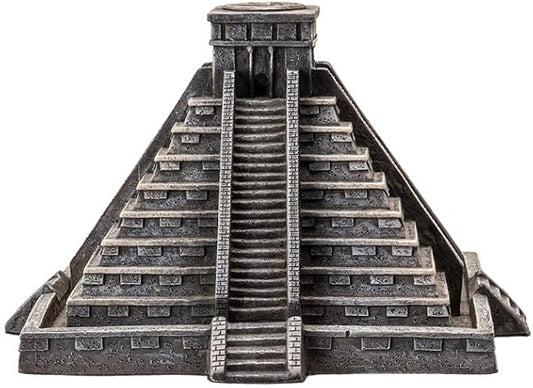 Pacific Giftware Aztec Temple Backflow Incense Burner with Intricate Stone Like Resin Design Decorative Pyramid Incense Holder for Aromatherapy and Home Decor