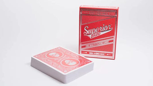 Murphy's Magic Supplies, Inc. Superior Skull & Bones V2 | Red/Silver | Playing Cards by Expert Playing Card Co. | Poker Deck | Collectable