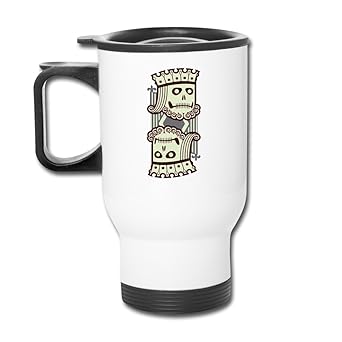12oz Travel Mug - Funny Playing Cards King Skull Mug