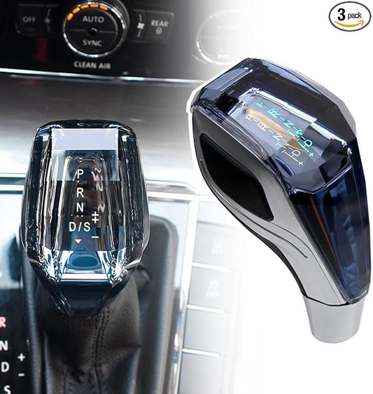 RULLINE Touch-Activated LED Illuminated Crystal Gear Shift Knob Compatible with Most Cars Without Button Operated Shifter