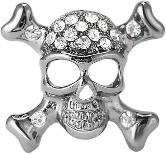Punk Skull Brooch Pins for Women, Hip Hop Cross Skull Brooch Pin, Halloween Gothic Skull Brooch Lapel Pin, Punk Rock Skull Skeleton Brooches Pins for Women Hat Bag Suit Dress Accessories