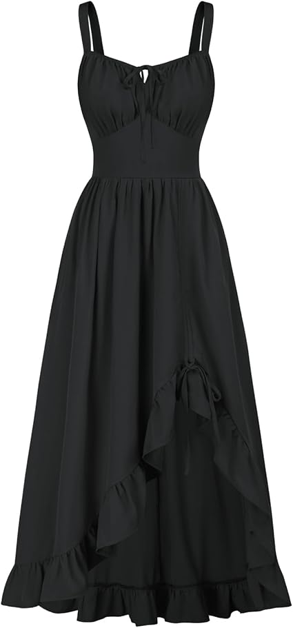 Renaissance Dress Women Summer Sleeveless Corset Sundress with Pockets