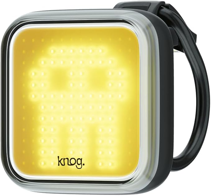 Knog Blinder Front Bike Light - 200 Lumen Rechargeable Bicycle Light - Bright LED Bike Headlight with Integrated USB Charging, 8 Light Modes, IP67 Waterproof, Fits 22-32mm Handlebars