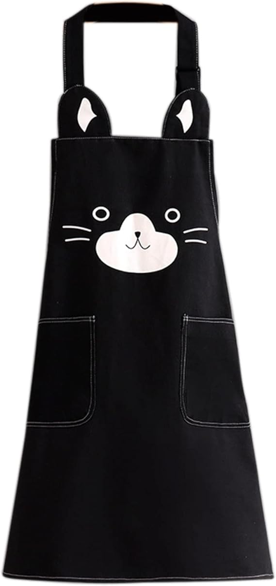 KIMCHOMERSE Cute Apron for Women Girl, Aprons with Front Pocket for Cooking Serving Painting Gardening, Gifts for Friends