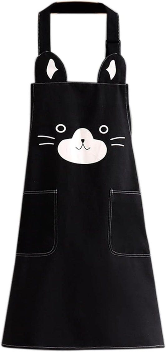 KIMCHOMERSE Cute Apron for Women Girl, Aprons with Front Pocket for Cooking Serving Painting Gardening, Gifts for Friends