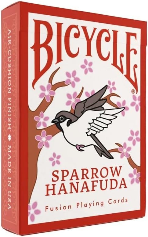 Bicycle Sparrow Hanafuda Fusion Edition Playing Cards – Japanese-Inspired Poker Deck with Traditional Motifs | Play Poker, Rummy, Hanafuda & More | Artistic 52-Card Deck for Collectors