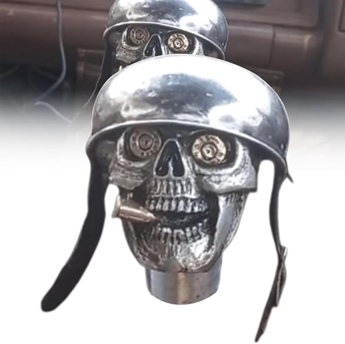 Skull Soldier Grip - Handcrafted Gear Knob, Universal Cool Car Stick Skull Shift Knob, Unique Skeleton Halloween Themed Automotive Accessory for Manual or Automatic Transmission Vehicles