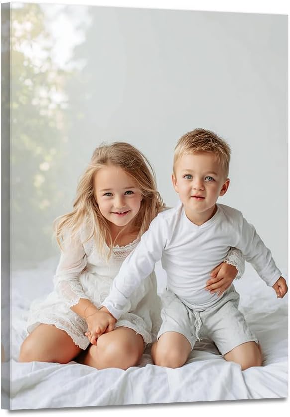 Canvas Prints With Your Photos, Custom Wall Art, Personalized Picture to Canvas, Custom Poster, Photo Prints, Pictures for Pet Family, Gift for Mom Friend, Decor for Home Bedroom Framed Ready to Hang - 8L" x 10W"