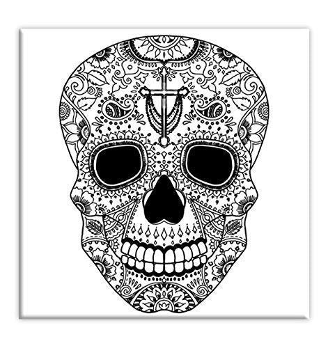 Sugar Skull Pre marked Canvas | Stretched primed canvas 8 x 8 Inches | Predrawn canvas | DIY Art | Paint and SIP party | Premium Handmade Canvas | Painting Party