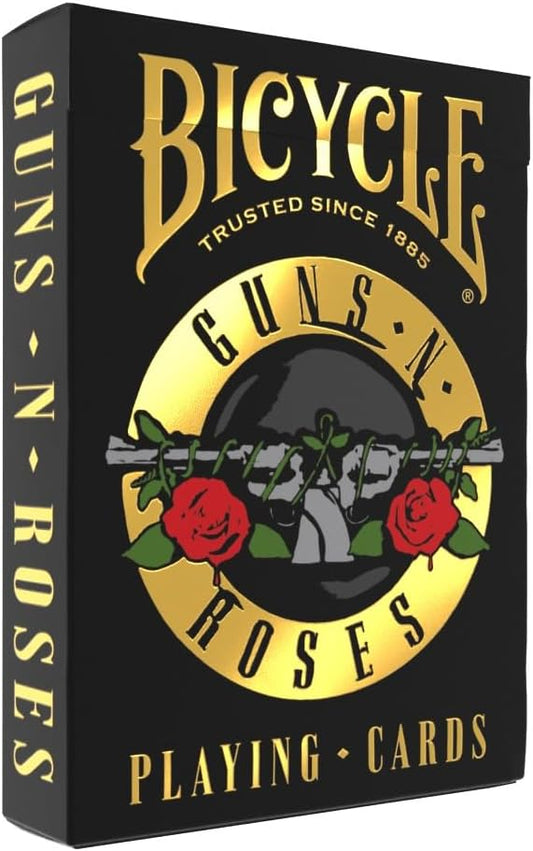 Bicycle Guns N' Roses Playing Cards, Features Iconic Guns N' Roses Band Designs, Black and Gold, 1 Deck
