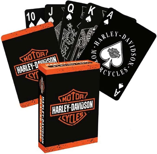 Harley-Davidson Bar & Shield Logo Plastic Playing Cards, Smooth Shuffle - Black