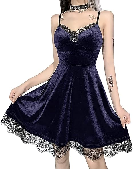Gothic Dress Vintage Goth Dresses for Women Romantic Casual Dress Halloween Party Costumes