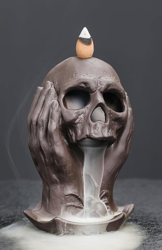 YYW Backflow Incense Holder Ceramic Incense Burner with 10PCS Backflow Incense Cones for Home Office Decor