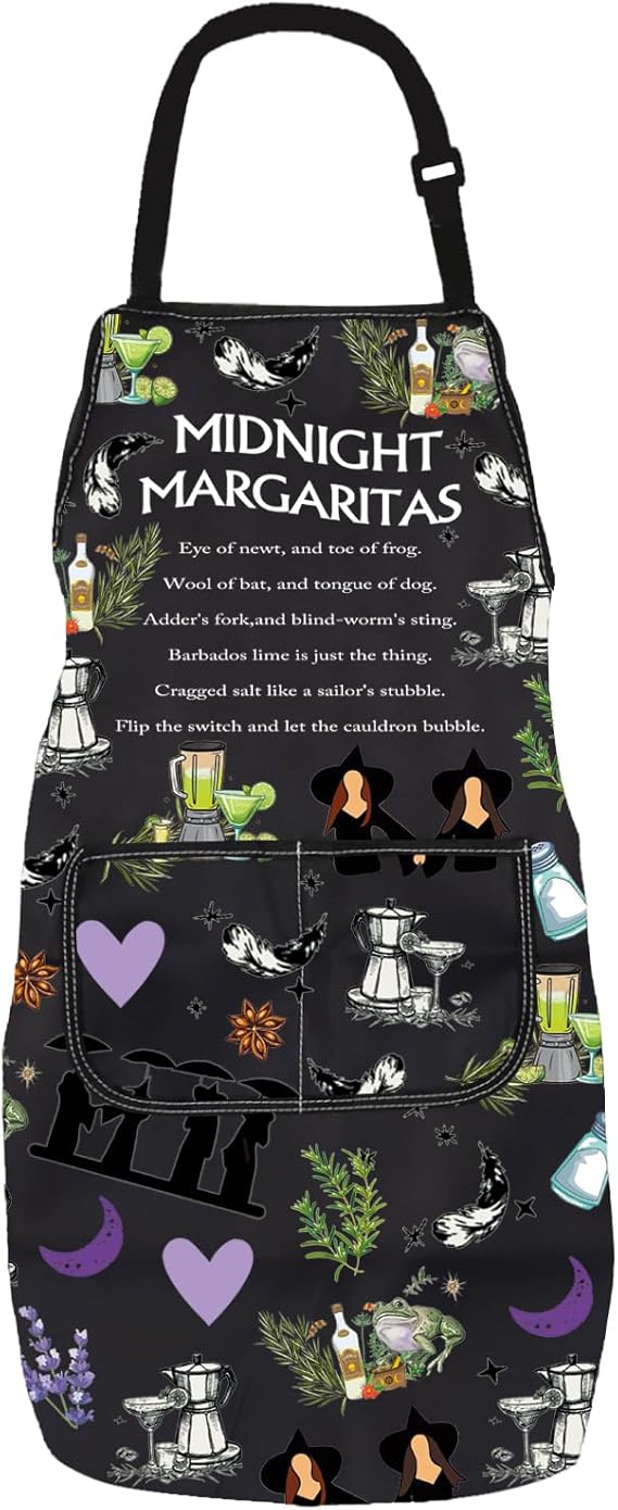 PXTIDY Practical Movie Midnight Margaritas Owens Sisters Halloween Kitchen Apron Witch Gift Magic Kitchen Witchy Apron
