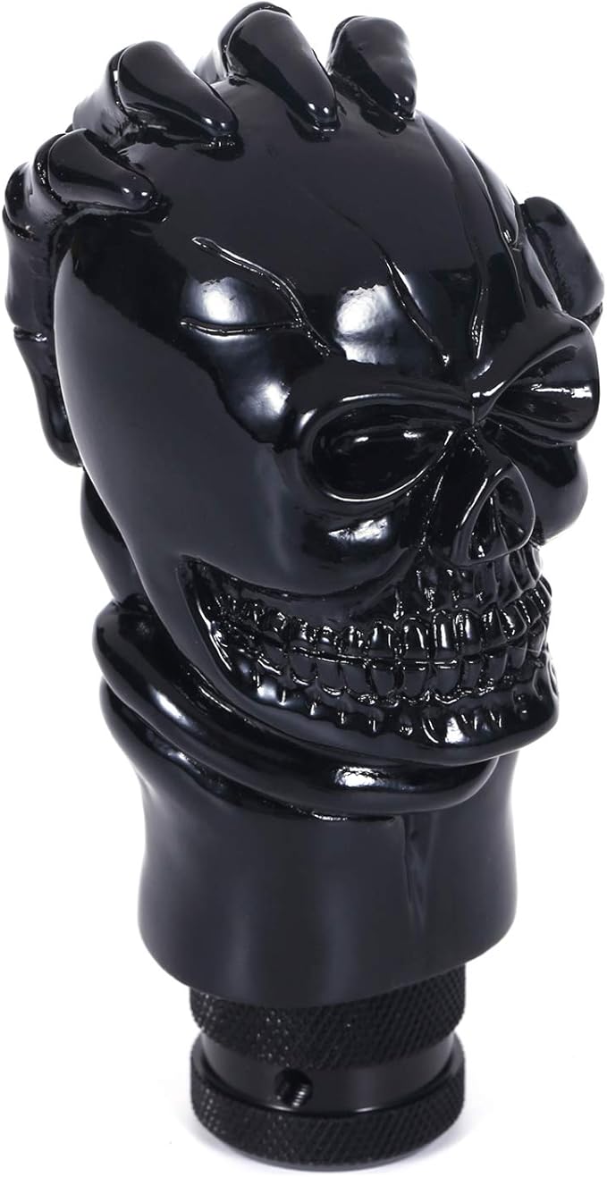 Skull Shifter Knob Stick Shift Handle Gear Shifting Lever Transmissions Fit Most Manual Automatic Cars Truck SUV (Black)