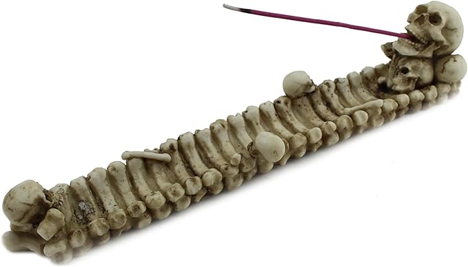 Scary Skull Incense Burner Holder 10 inch Skull Mound Statue Figurine Aromatherapy Home Decor for Halloween (G16639) ~ We Pay Your Sales Tax