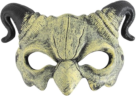 Goat Mask Halloween Sheep Skull Mask Carnival Party PU Animal Facemask Animal Horn Cosplay Party Fancy Dress Prop