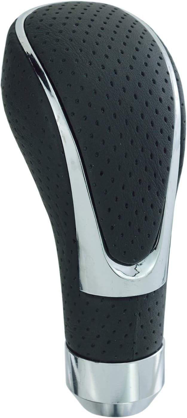 Leather Covered Stick Shift Knobs, MT Gear Car Shifter Handle with Honeycomb Holes Style Fit Most Manual Transmissions, Black