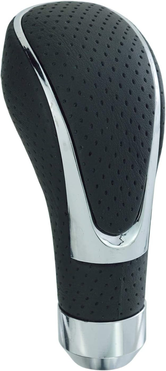 Leather Covered Stick Shift Knobs, MT Gear Car Shifter Handle with Honeycomb Holes Style Fit Most Manual Transmissions, Black