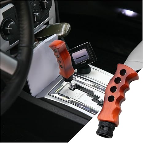 Car Gear Shift Knob, Manual & Automatic Transmission Car Grip Knife Handle Gear with Adapter Screws and Spanner, Car Gear Lever Shifter Handle Automotive Replacement Parts (Wood Grain)
