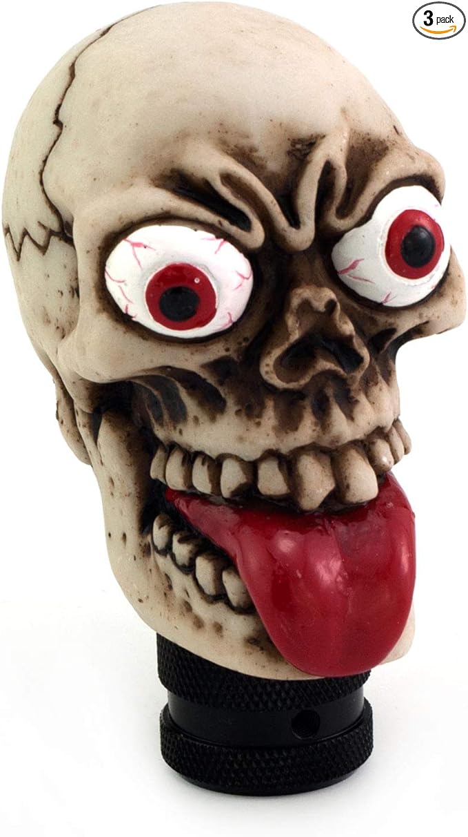 Skull Gear Car Shift Knob, Skeleton Style MT Stick Shifter Handle Fit Most Manual Automatic Transmissions