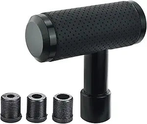 Arenbel 4" Alloy T Handle Gear Shift Knob, Heavy Manual Car Gear Stick Shifter with Leather Covered Fit Most MT Transmission Vehicles, Black