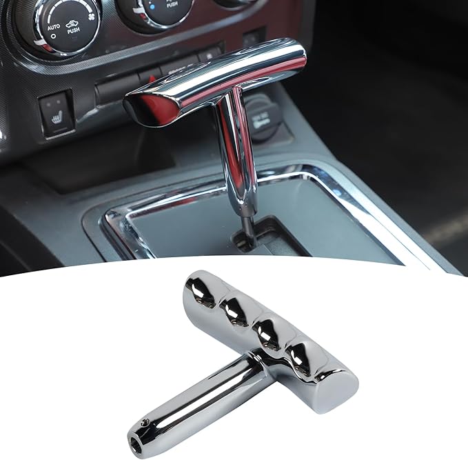 T-Handle Metal Gear Shift Knob for 2008-2014 Jeep Wrangler,2011-2014 Liberty/Durango,2011-2013 Grand Cherokee,2009-2014 Dodge Ram (Chrome)
