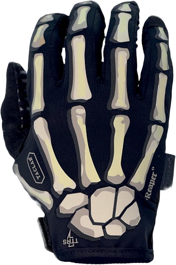 Reaper Black Skeleton Gloves - Thin and Lightweight for Airsoft, Paintball, Cycling, Motorcycle, Multipurpose