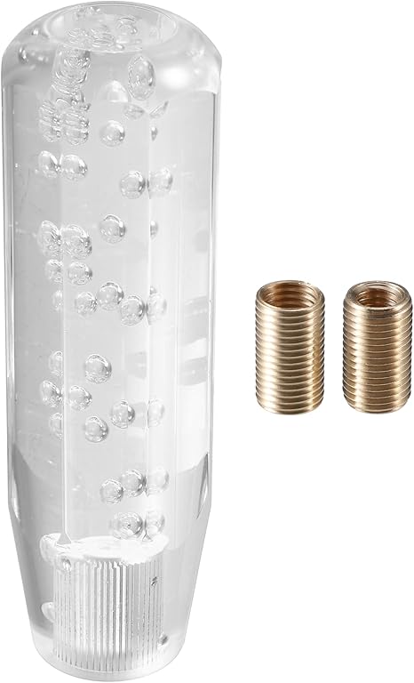 Gear Shift Knob Stick, 15cm Faux Crystal Transparent Bubble Gear Shifter Universal for Manual Transmission Vehicle Durable Acrylic Clear with Adapter