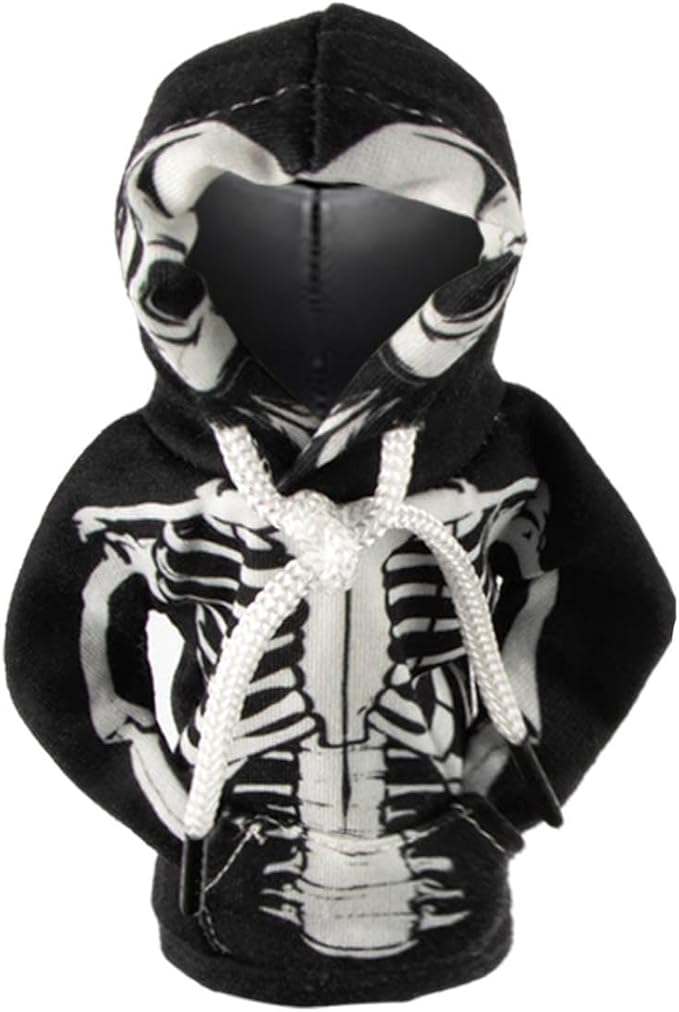 PSLER Skeleton Hoodie Car Gear Shift Cover Shifter Knob Cover gear shift hoodie Heat Insulation Winter Warm CVC Interior Car Accessories for Men Women Halloween