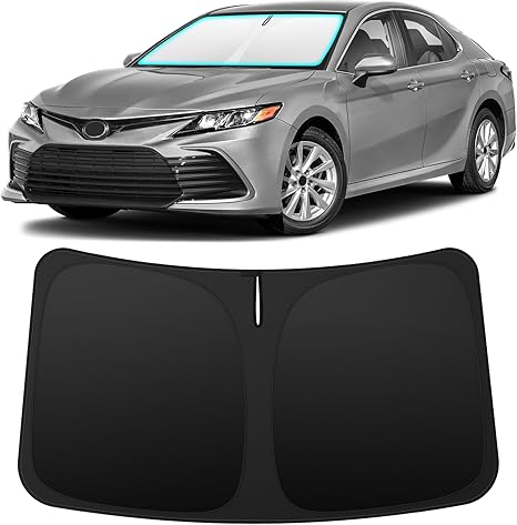 INSAUTO Foldable Windshield Sun Shade for Toyota Camry 2018-2024, Heat & UV Protection Car Sunshade with Storage Bag, Keep Interior Cool & Easy Installation