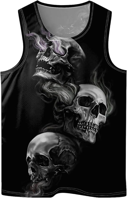Colourful Dinosaur Mens Beach Tank Tops Novelty Graphic Quick Dry Sleeveless Shirt for Beach Workout S-4XL
