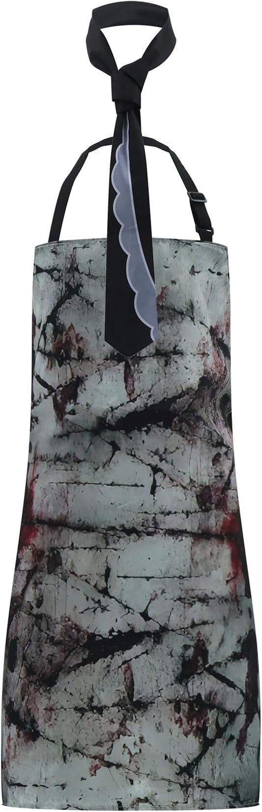 Halloween Horror House Apron - Bloody Butcher Costume Apron with Bloody Handprint, Adjustable, Funny