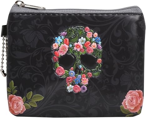 Coolrunner 3D Skull Series zipper coin purse small wallets mini change purse (Purse)