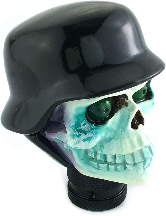 Arenbel Soldier Skull Racing Shift Lever Knob Replacement Skeleton Gear Speed Shifter Stick Handle Fit Manual Auto Cars, Black