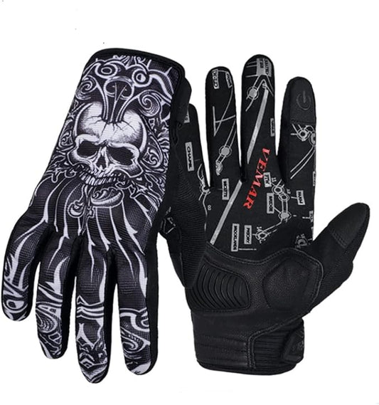 Skull Ghost Touchscreen Compatible Riding MTB Bike Gloves for Running Climbing Riding Biking Outdoor Sports, Gift for Men Women