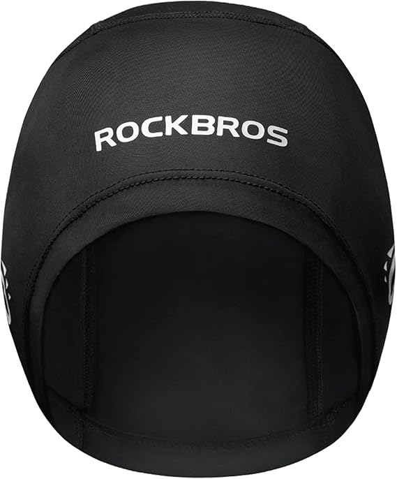 ROCKBROS Cooling Skull Cap Helmet Liner for Men Motorcycle Skull Caps Summer Beanie Black
