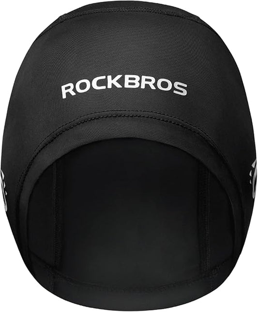 ROCKBROS Cooling Skull Cap Helmet Liner for Men Motorcycle Skull Caps Summer Beanie Black