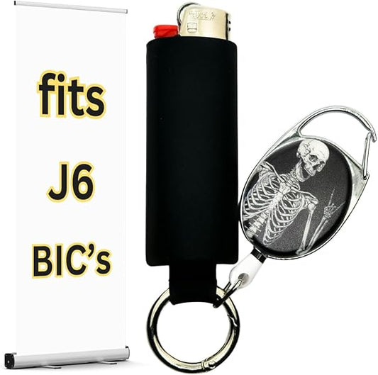 Retractable Lighter Holder for BIC Lighters | Retractable Leash Case Sleeve Cover for Full Size BICs | Lighter Not Included
