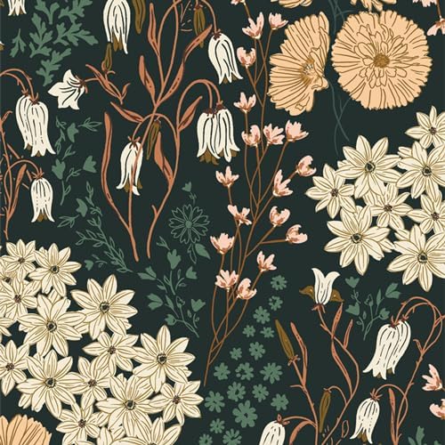Art Gallery Fabrics Art Gallery Bluebells & Buttercups Lark in Canvas Fabric, Green by The Yard