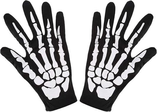Halloween Skeleton Hand Gloves,Unisex Skull Bone Full Finger Gloves,for Halloween Costume Cosplay Men Women Accessories