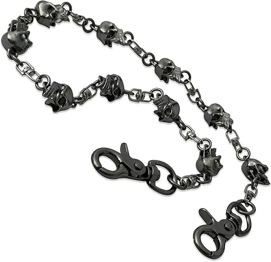 Pants Chain Men,Skull Wallet Chain for Key Jeans Pocket and Trouser Chains（Gunmetal-25.6Inches）