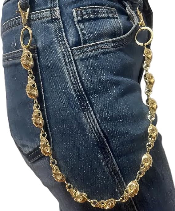 PINKPIN Wallet Keychain Skull Pants Jeans Keychains for Key Wallet Chain Hip-Hop Goth Clothing Accessories