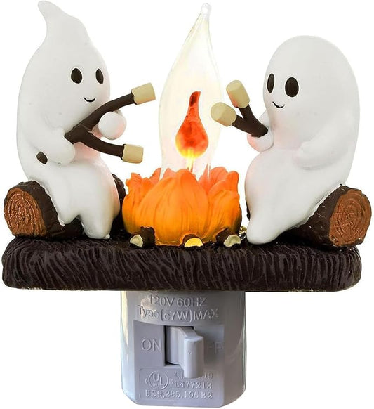 Ghost Campfire Nightlight, Ghost Flickering Night Light, Campfire Flame Halloween Nightlight