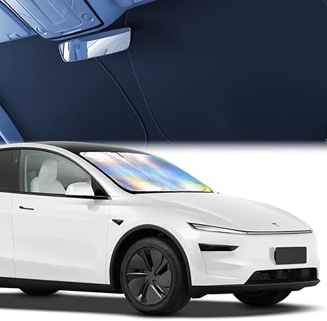Aokway Laser Reflective Windshield Sunshade | Thickened UV-Blocking Sun Shade for Cars, SUVs, Trucks | Heat Reflective Cooling Protection | Foldable with Storage Bag (XL: 57.1" L*35.4" W)