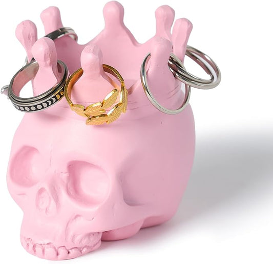 Pinkk Skull Gothic Ring Jewelry Holder Tray Dish Organizer, Gothic Skull Enthusiasts Gifts